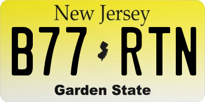 NJ license plate B77RTN