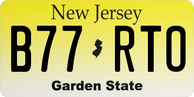 NJ license plate B77RTO