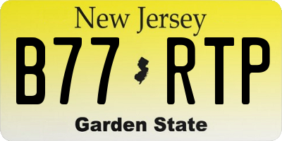 NJ license plate B77RTP