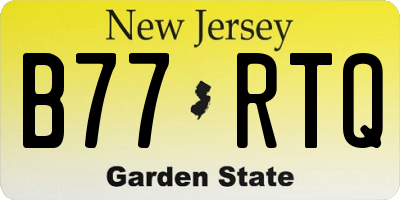 NJ license plate B77RTQ