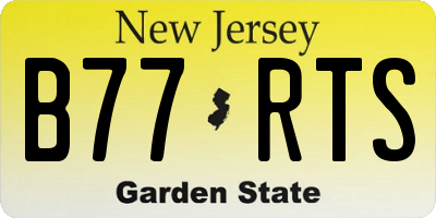 NJ license plate B77RTS