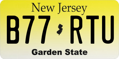 NJ license plate B77RTU