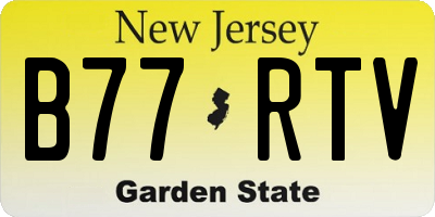NJ license plate B77RTV
