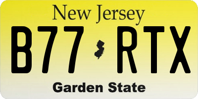 NJ license plate B77RTX