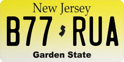 NJ license plate B77RUA