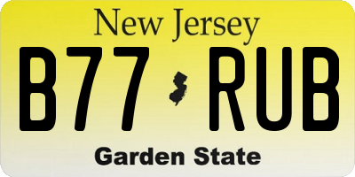 NJ license plate B77RUB