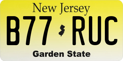 NJ license plate B77RUC