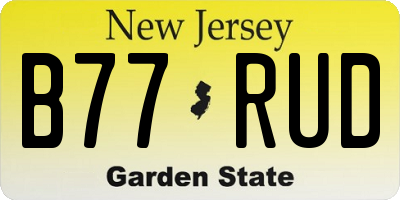 NJ license plate B77RUD