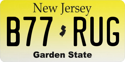 NJ license plate B77RUG