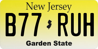 NJ license plate B77RUH