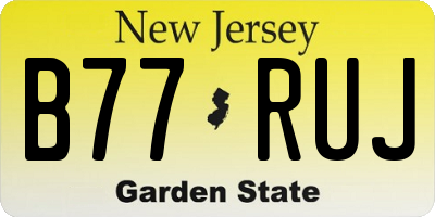 NJ license plate B77RUJ