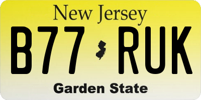 NJ license plate B77RUK