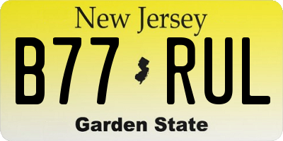 NJ license plate B77RUL