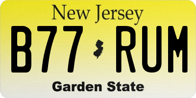 NJ license plate B77RUM