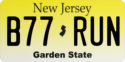 NJ license plate B77RUN