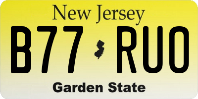 NJ license plate B77RUO