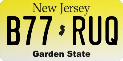 NJ license plate B77RUQ