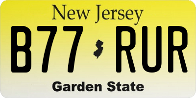 NJ license plate B77RUR