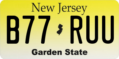 NJ license plate B77RUU