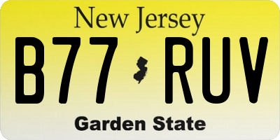 NJ license plate B77RUV