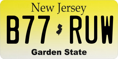 NJ license plate B77RUW