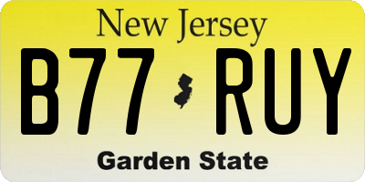 NJ license plate B77RUY