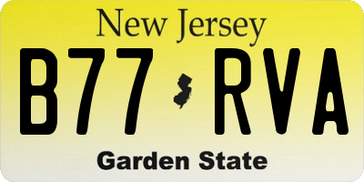 NJ license plate B77RVA
