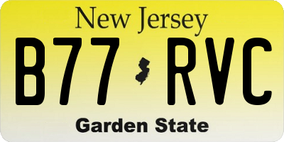 NJ license plate B77RVC