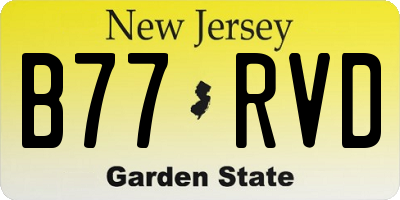 NJ license plate B77RVD