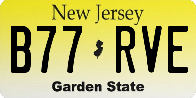 NJ license plate B77RVE
