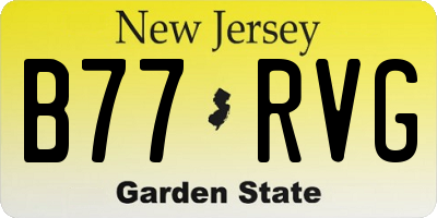 NJ license plate B77RVG