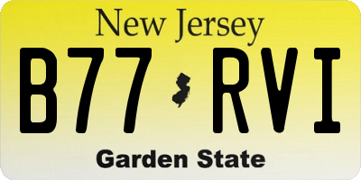 NJ license plate B77RVI