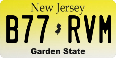 NJ license plate B77RVM