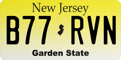 NJ license plate B77RVN