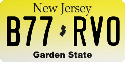 NJ license plate B77RVO