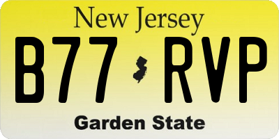 NJ license plate B77RVP
