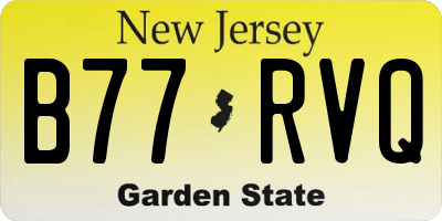 NJ license plate B77RVQ