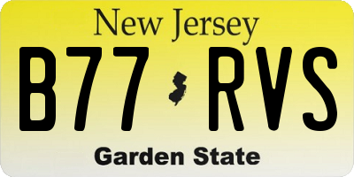 NJ license plate B77RVS