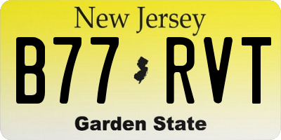 NJ license plate B77RVT