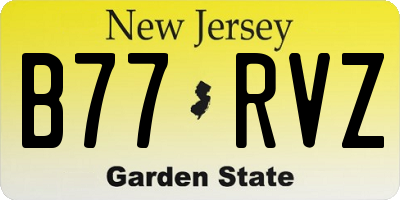 NJ license plate B77RVZ