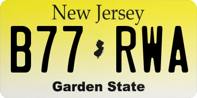 NJ license plate B77RWA