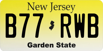 NJ license plate B77RWB