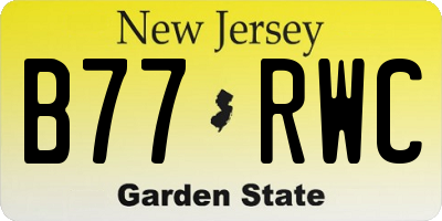 NJ license plate B77RWC