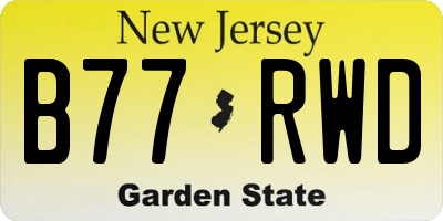 NJ license plate B77RWD