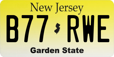 NJ license plate B77RWE