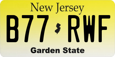 NJ license plate B77RWF