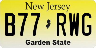 NJ license plate B77RWG