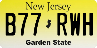 NJ license plate B77RWH