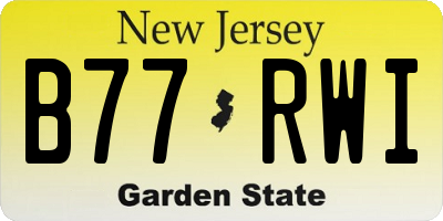 NJ license plate B77RWI