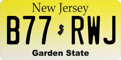 NJ license plate B77RWJ